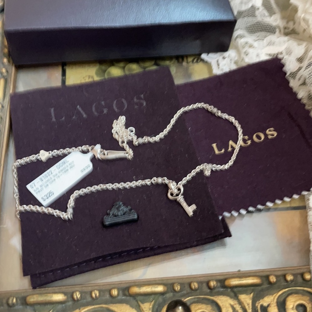 COPY - Lagos Sterling Silver diamond key pendant necklace - Picture 4 of 6